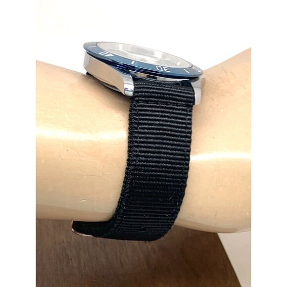 Sicura Submarine Men's Watch Vintage Swiss Manual Wind Black Dial 40mm Nylon - Picture 12 of 14